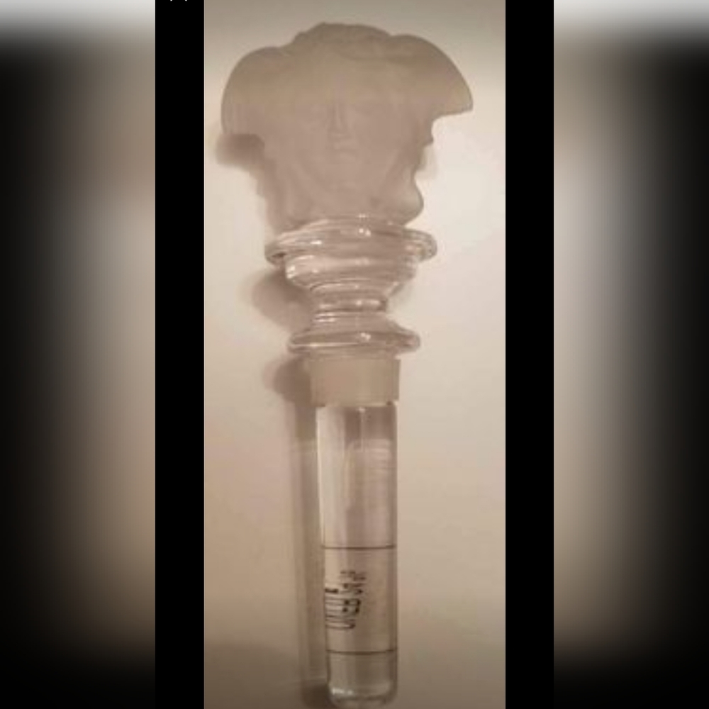 2 for $250 - Versace - Rosenthal - Clear/White Crystal Wine Stopper